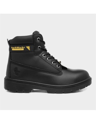 EarthWorks Safety Hammer Mens Lace Up Black Safety Boot