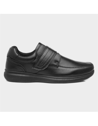 Hobos Baldwin Mens Black Touch Fasten Shoe